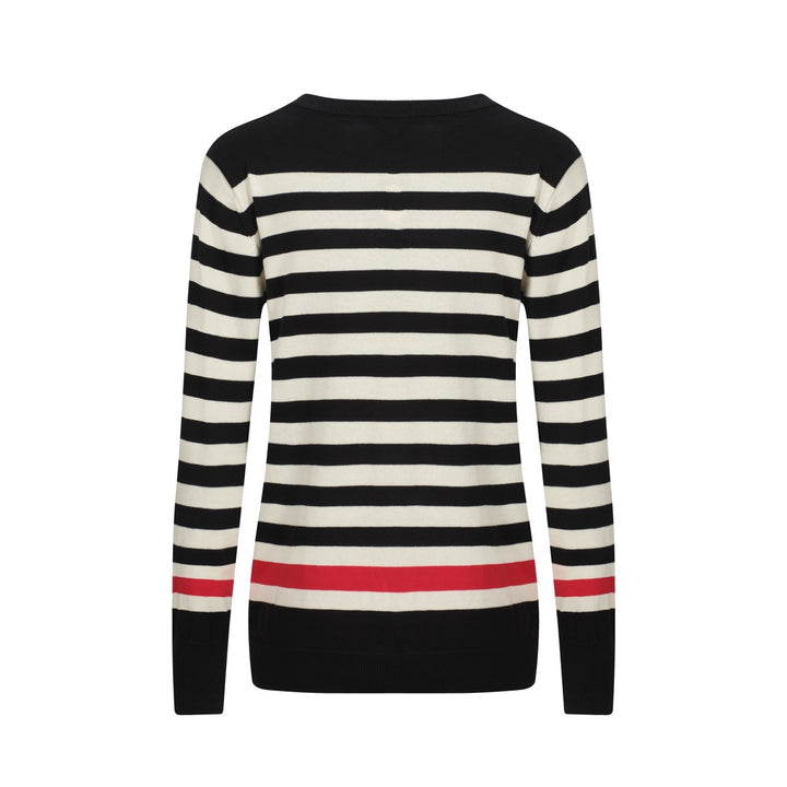 Women's black vintage striped love jacquard knitwear
