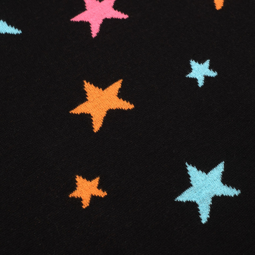 Kvinnors svart stjärna månen jacquard stickade plagg