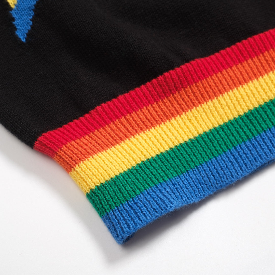 Svart blixt för damer i jacquardstickad 1970-tal