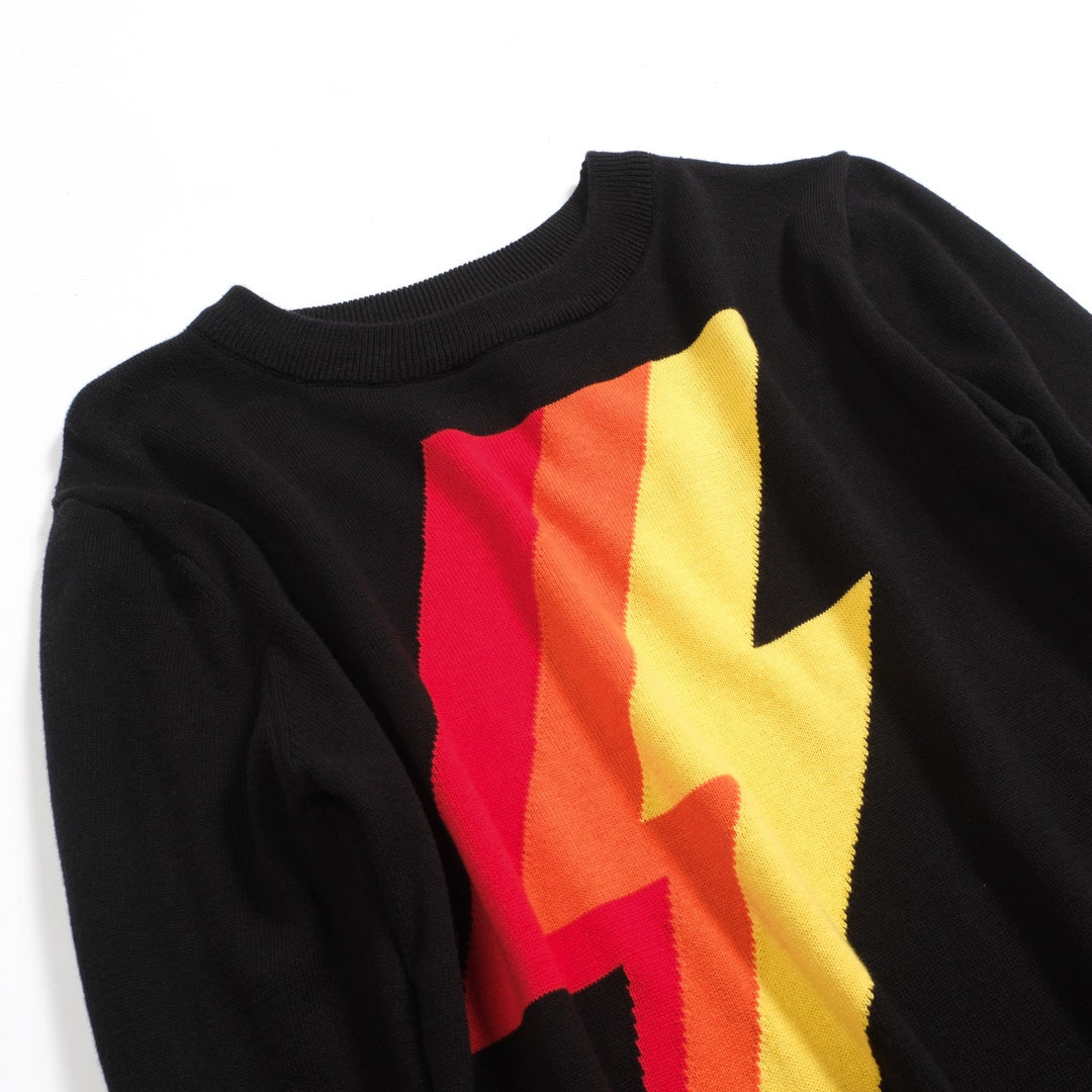 Svart blixt för damer i jacquardstickad 1970-tal