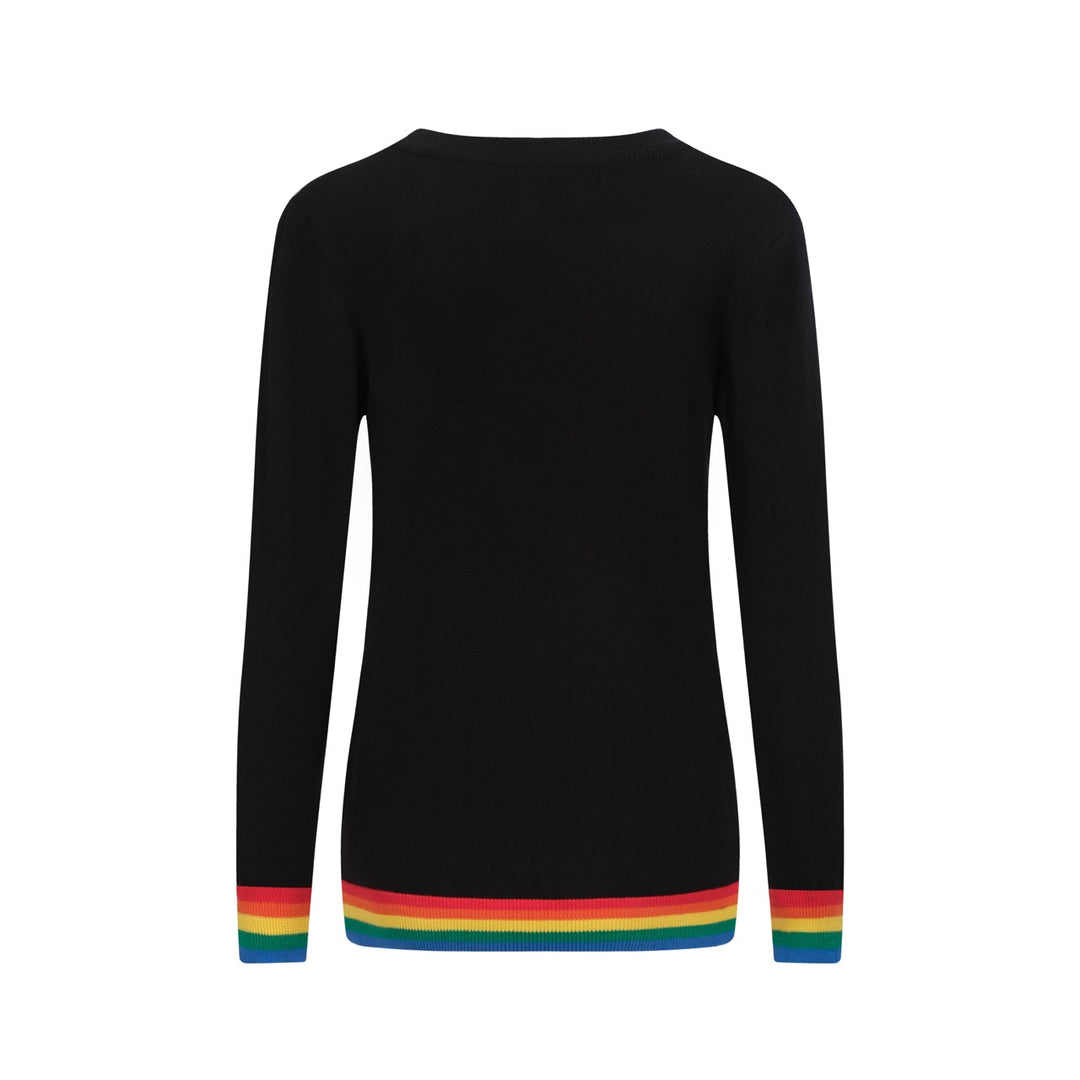 Svart blixt för damer i jacquardstickad 1970-tal