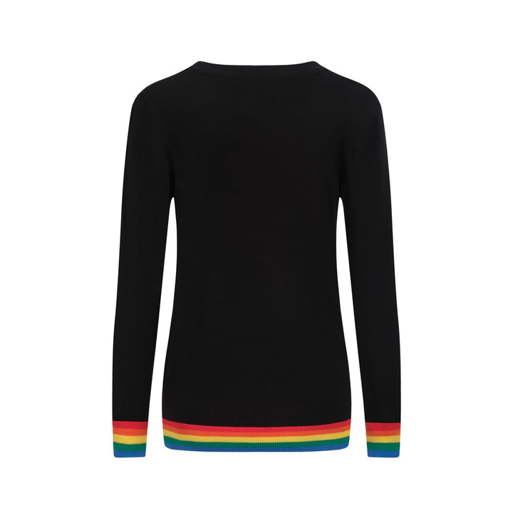 Svart blixt för damer i jacquardstickad 1970-tal