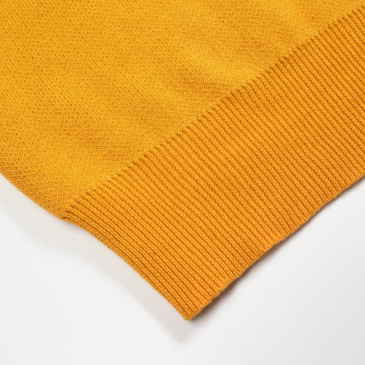 Maglieria jacquard da donna con uccellino giallo retrò