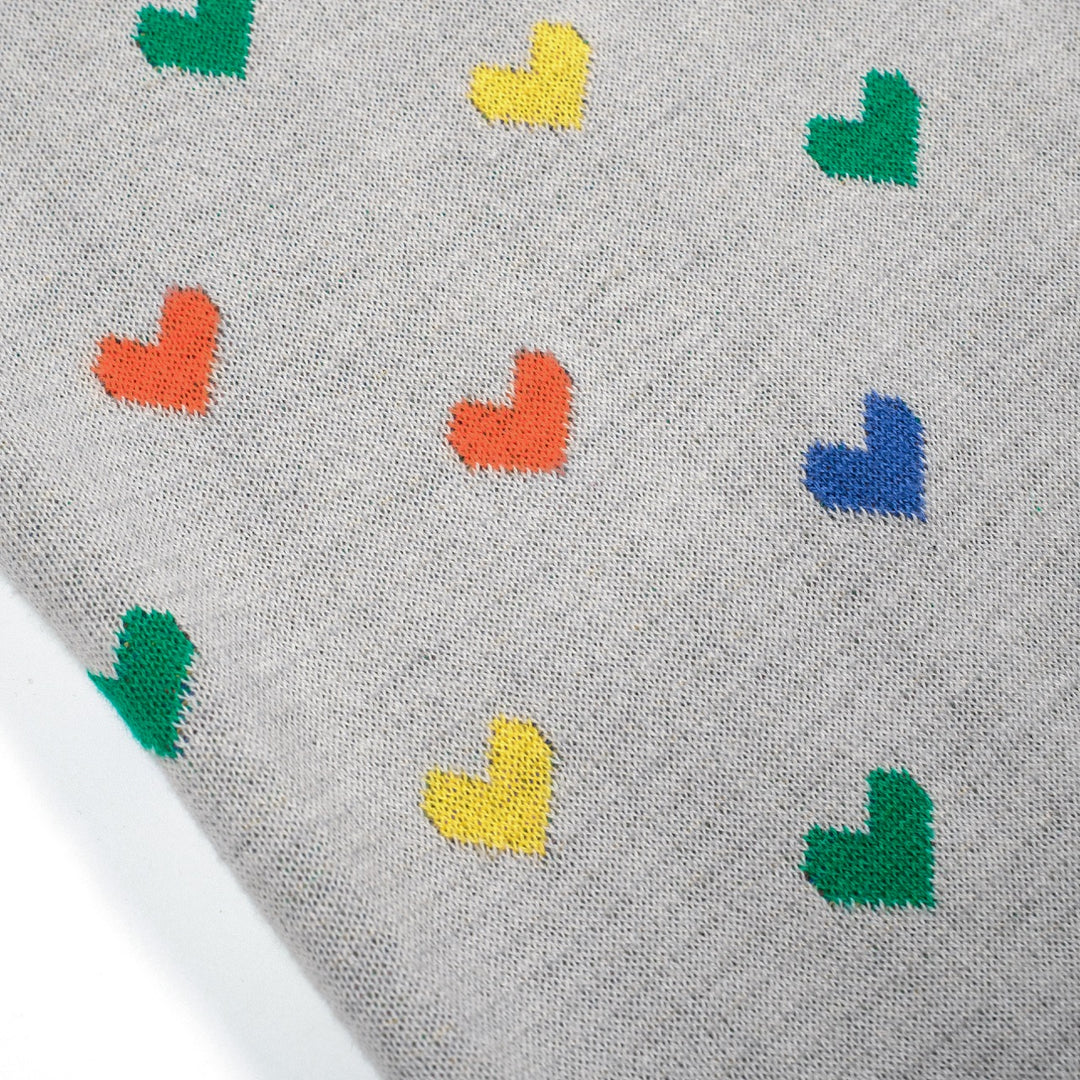 Women's grey heart-shaped vintage jacquard knitwear