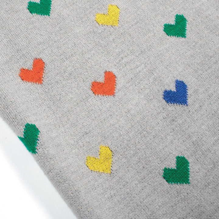 Women's grey heart-shaped vintage jacquard knitwear