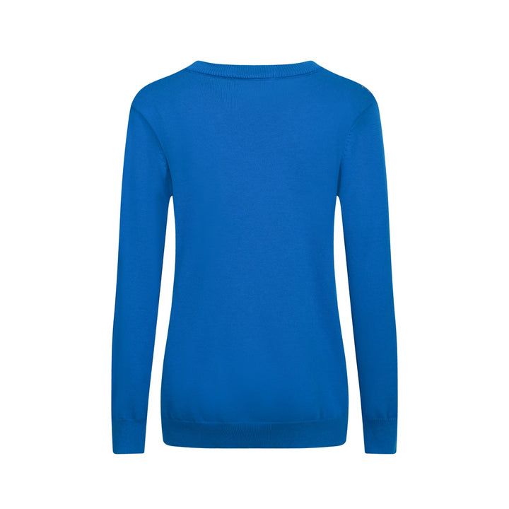 Kvinnors stickade plagg i blått fågeldjur i jacquard