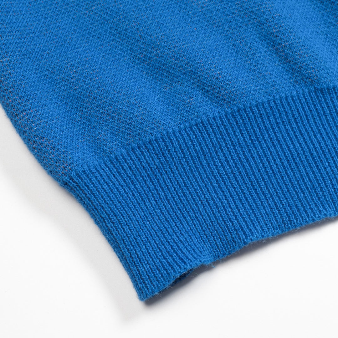 Kvinnors stickade plagg i blått fågeldjur i jacquard