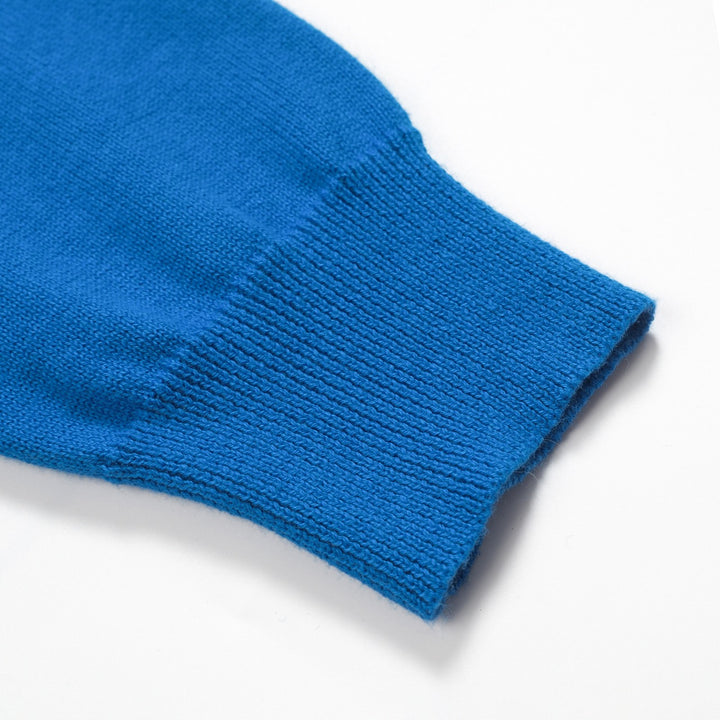 Kvinnors stickade plagg i blått fågeldjur i jacquard