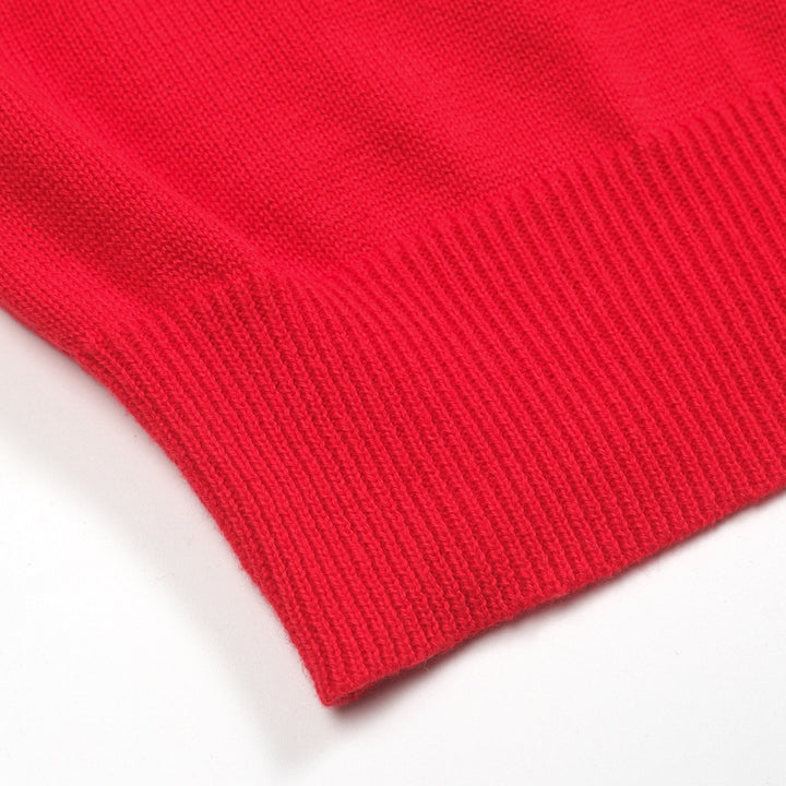 Women's red vintage striped polo knitwear