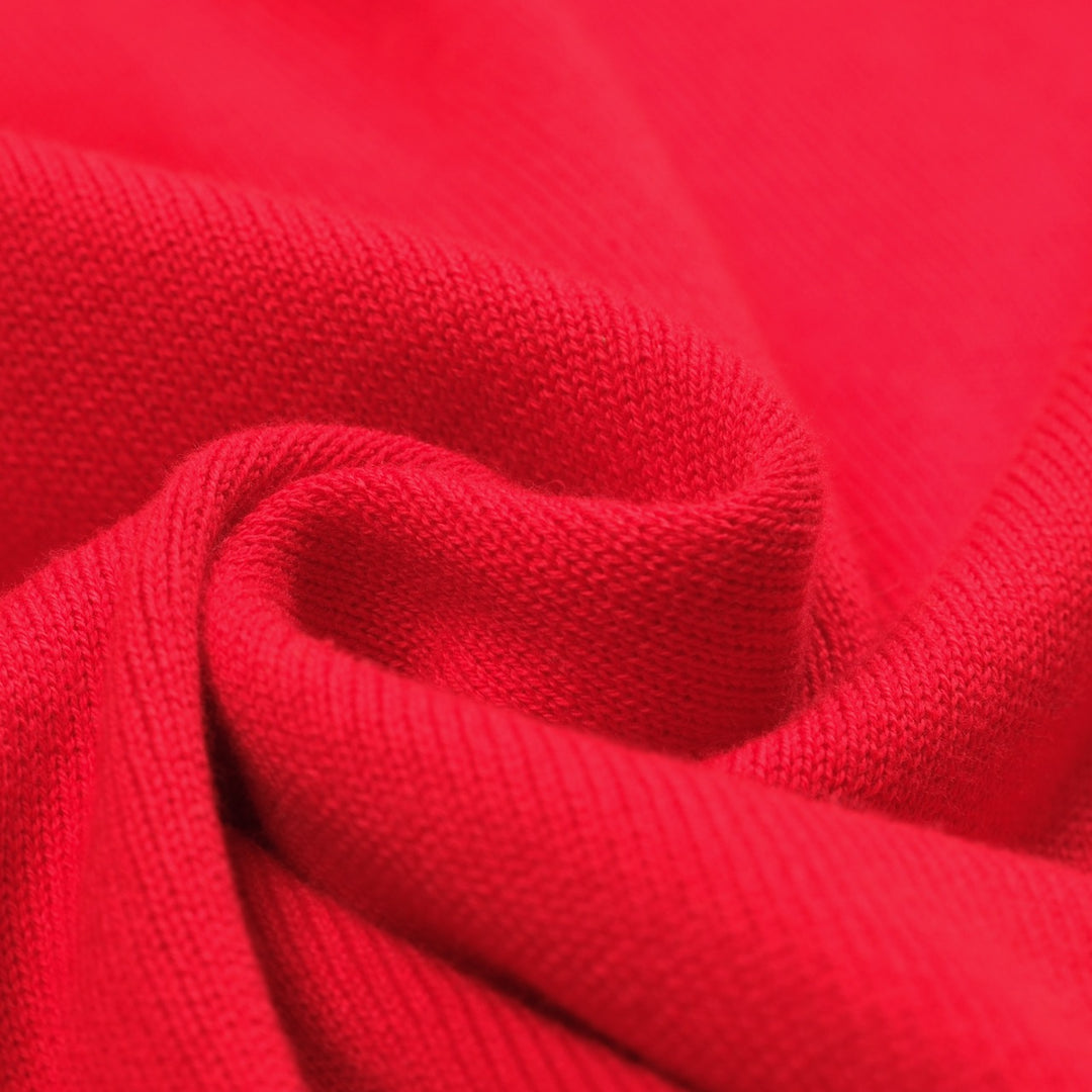 Women's red vintage striped polo knitwear