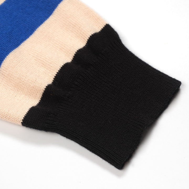 Women's red vintage striped polo knitwear