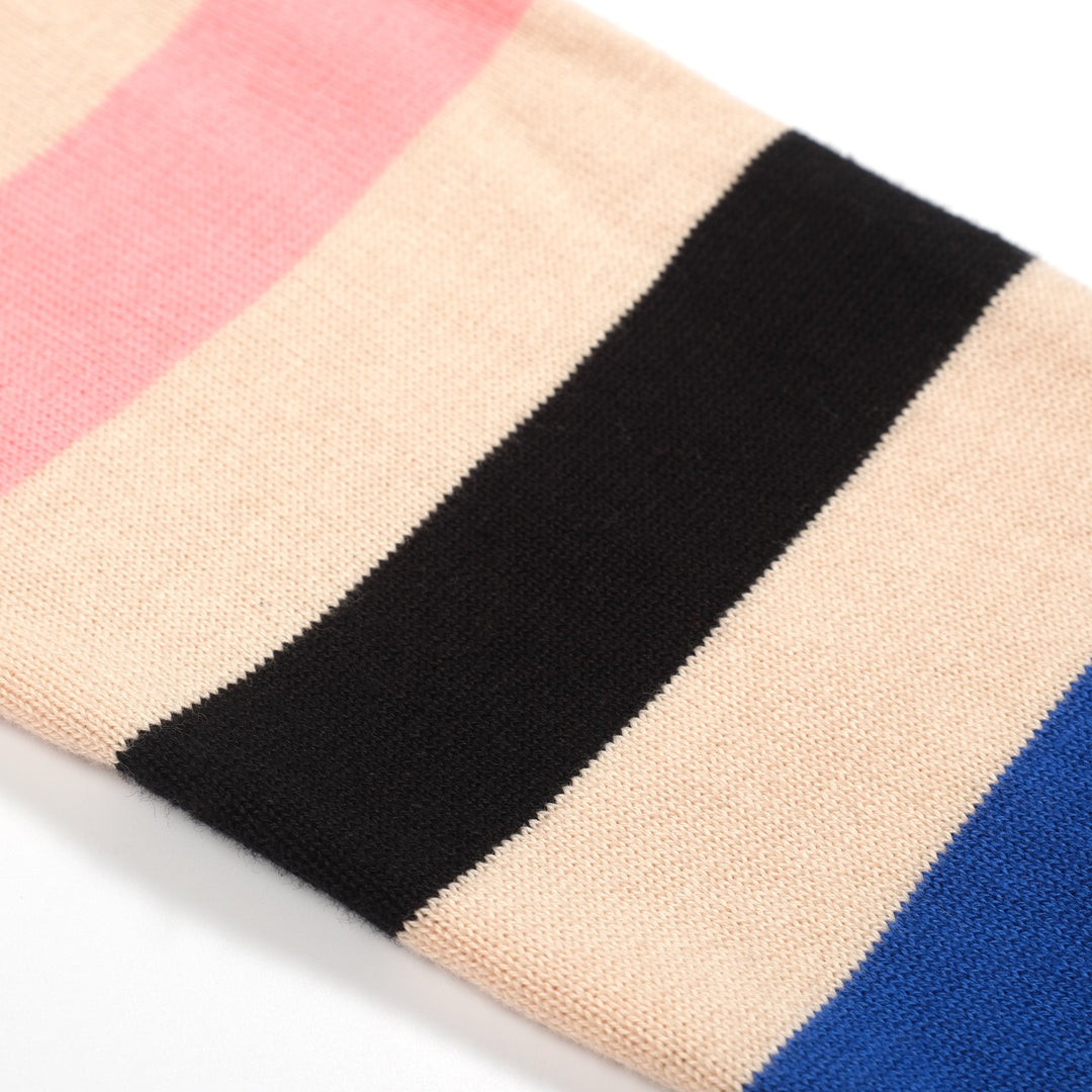 Women's red vintage striped polo knitwear