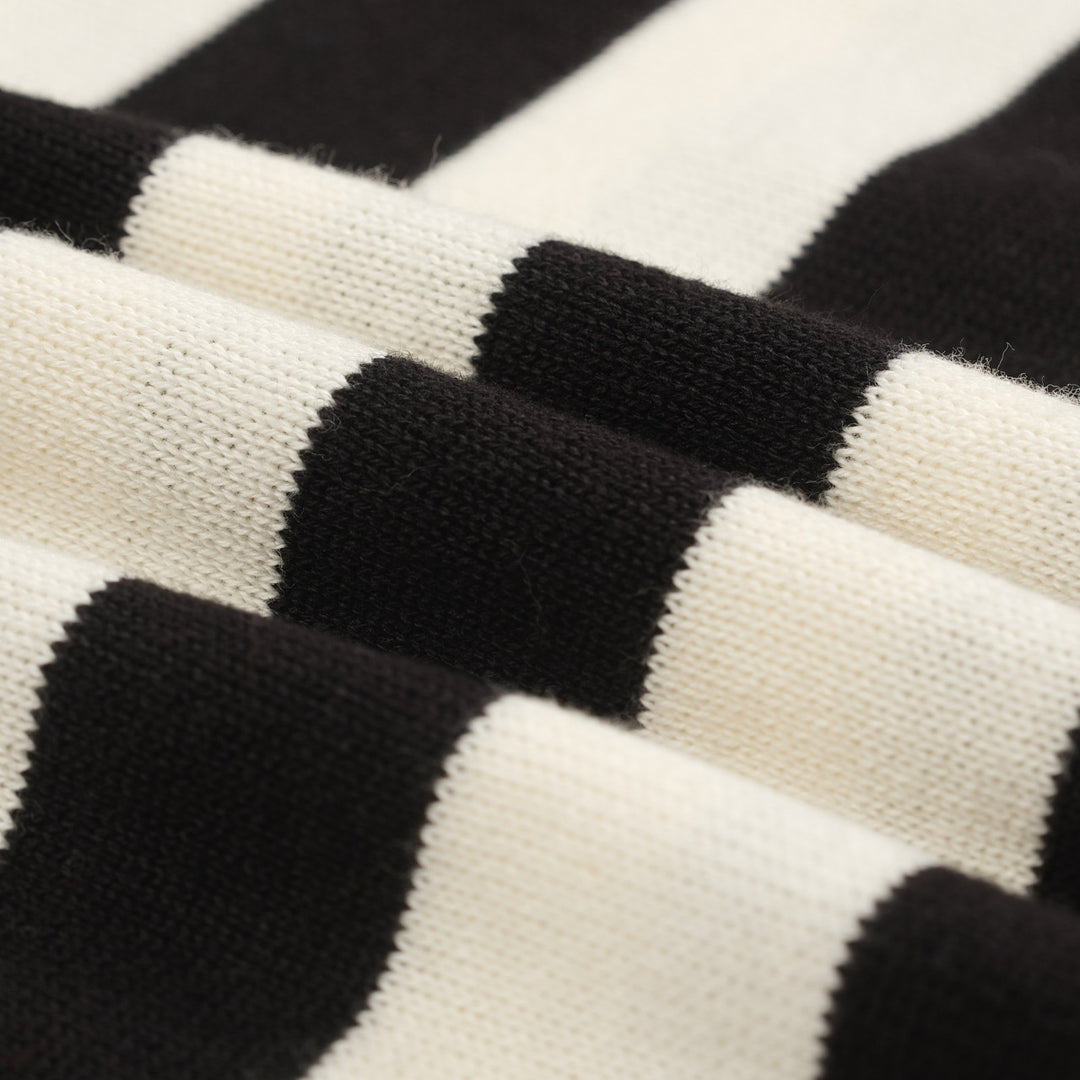 Women's black stripes vintage collage knitwear