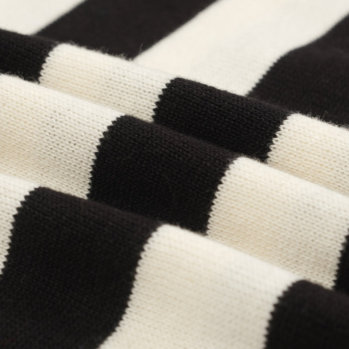 Women's black stripes vintage collage knitwear
