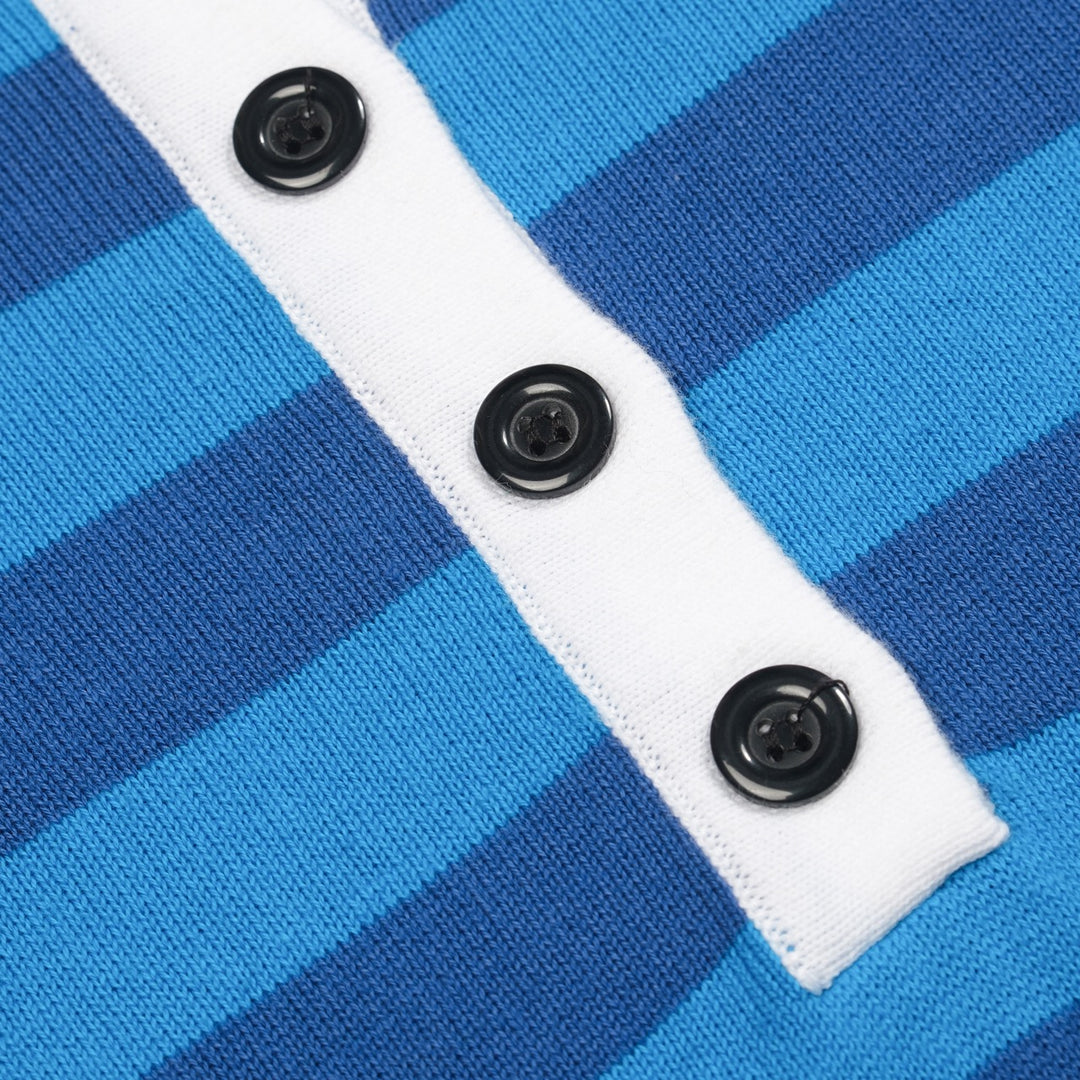 Women's blue striped vintage collage knitwear