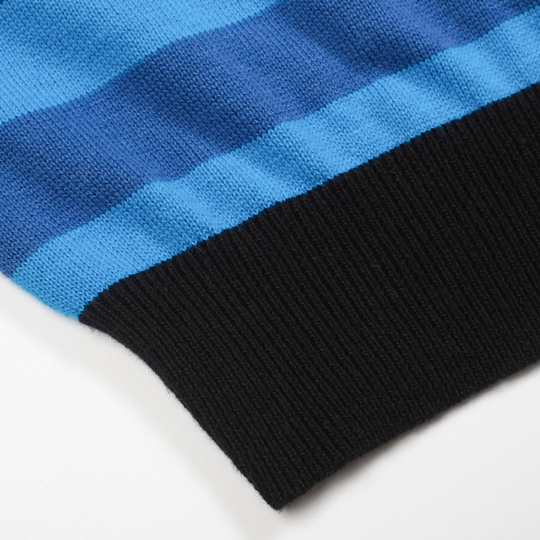 Women's blue striped vintage collage knitwear