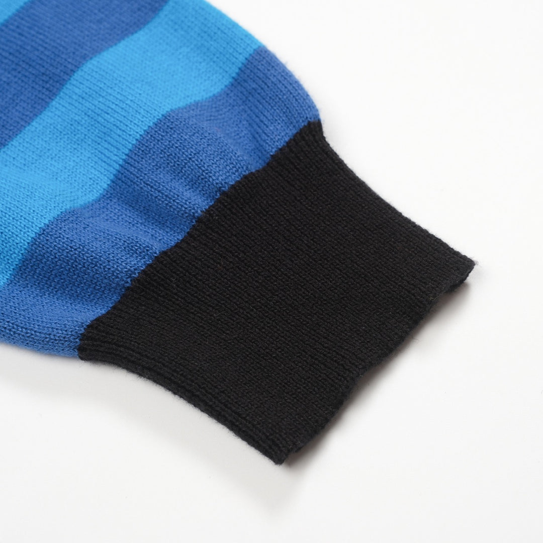 Women's blue striped vintage collage knitwear