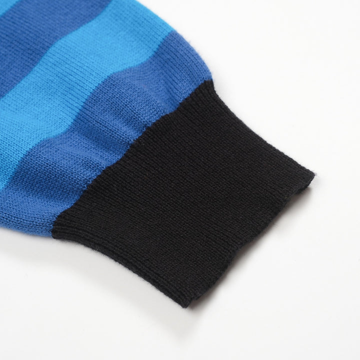 Women's blue striped vintage collage knitwear