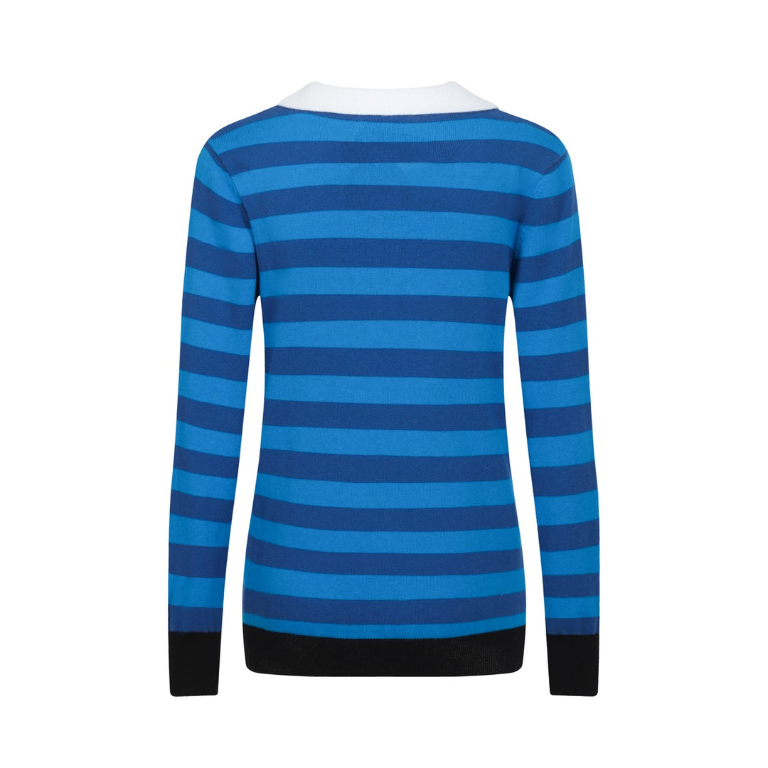 Women's blue striped vintage collage knitwear