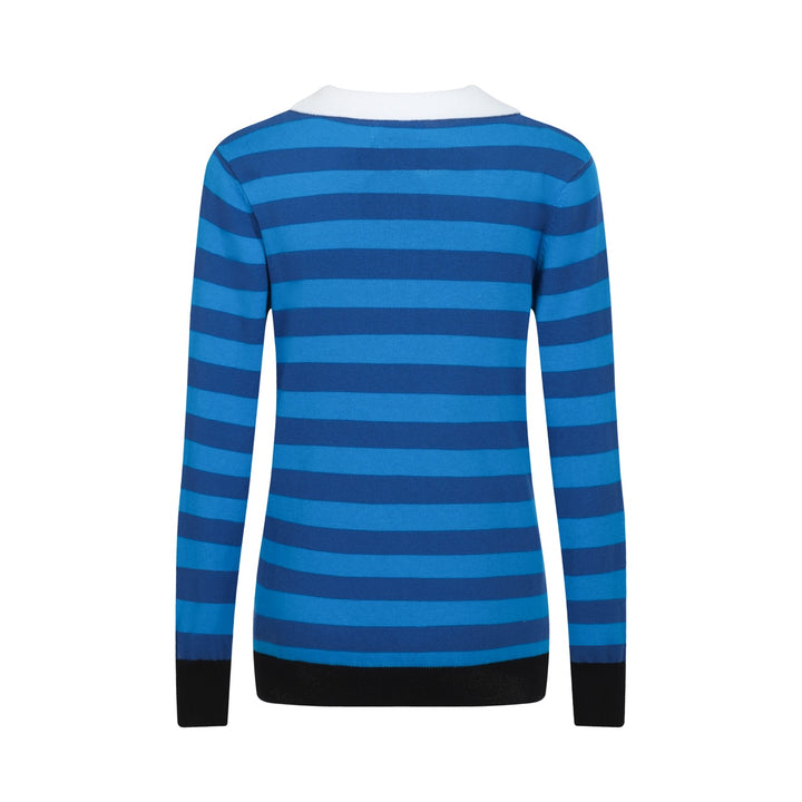 Women's blue striped vintage collage knitwear