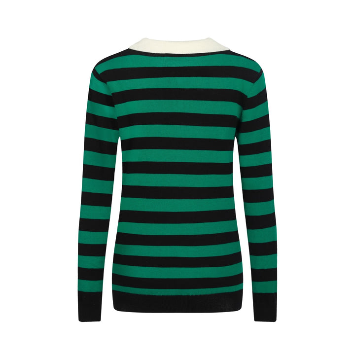 Women's green striped vintage collage knitwear