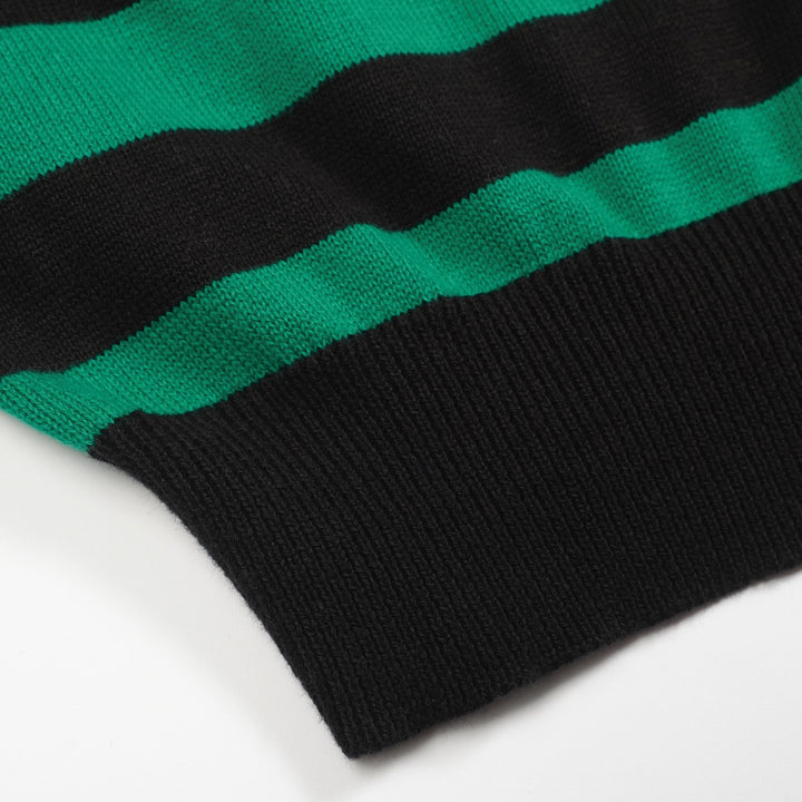 Women's green striped vintage collage knitwear
