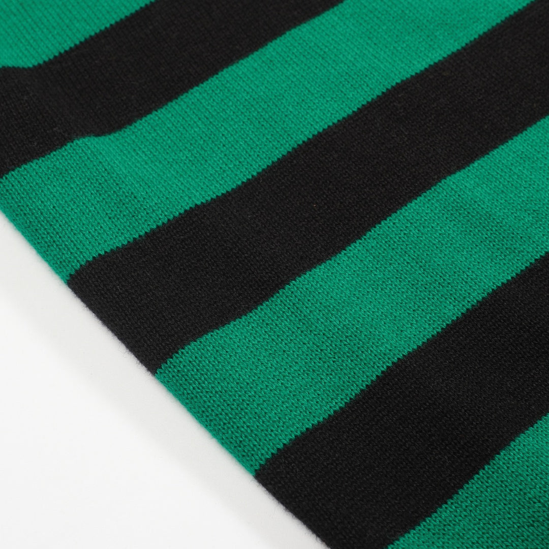 Women's green striped vintage collage knitwear