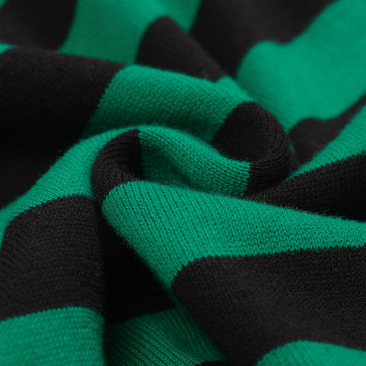 Women's green striped vintage collage knitwear