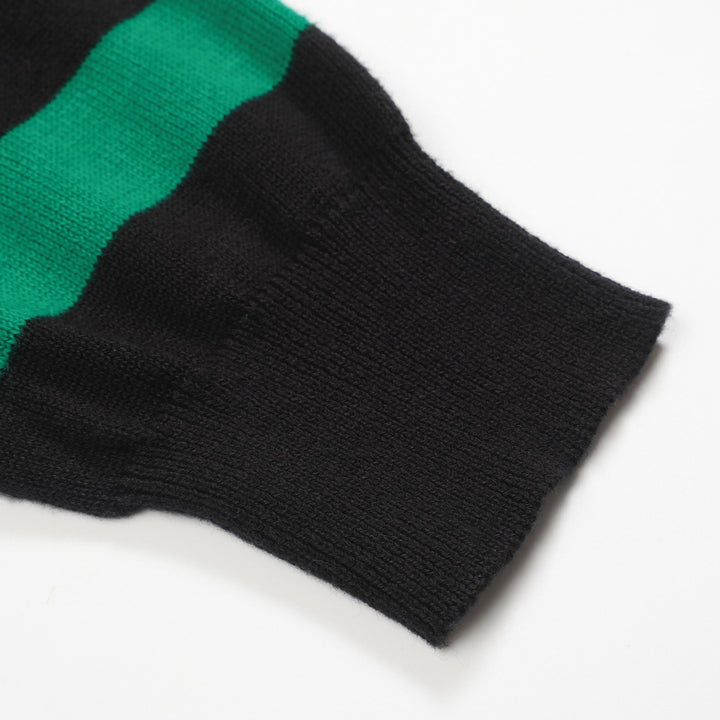 Women's green striped vintage collage knitwear