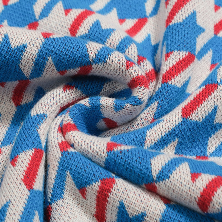 Tricot vintage à manches bouffantes pour femmes, pince à oiseaux