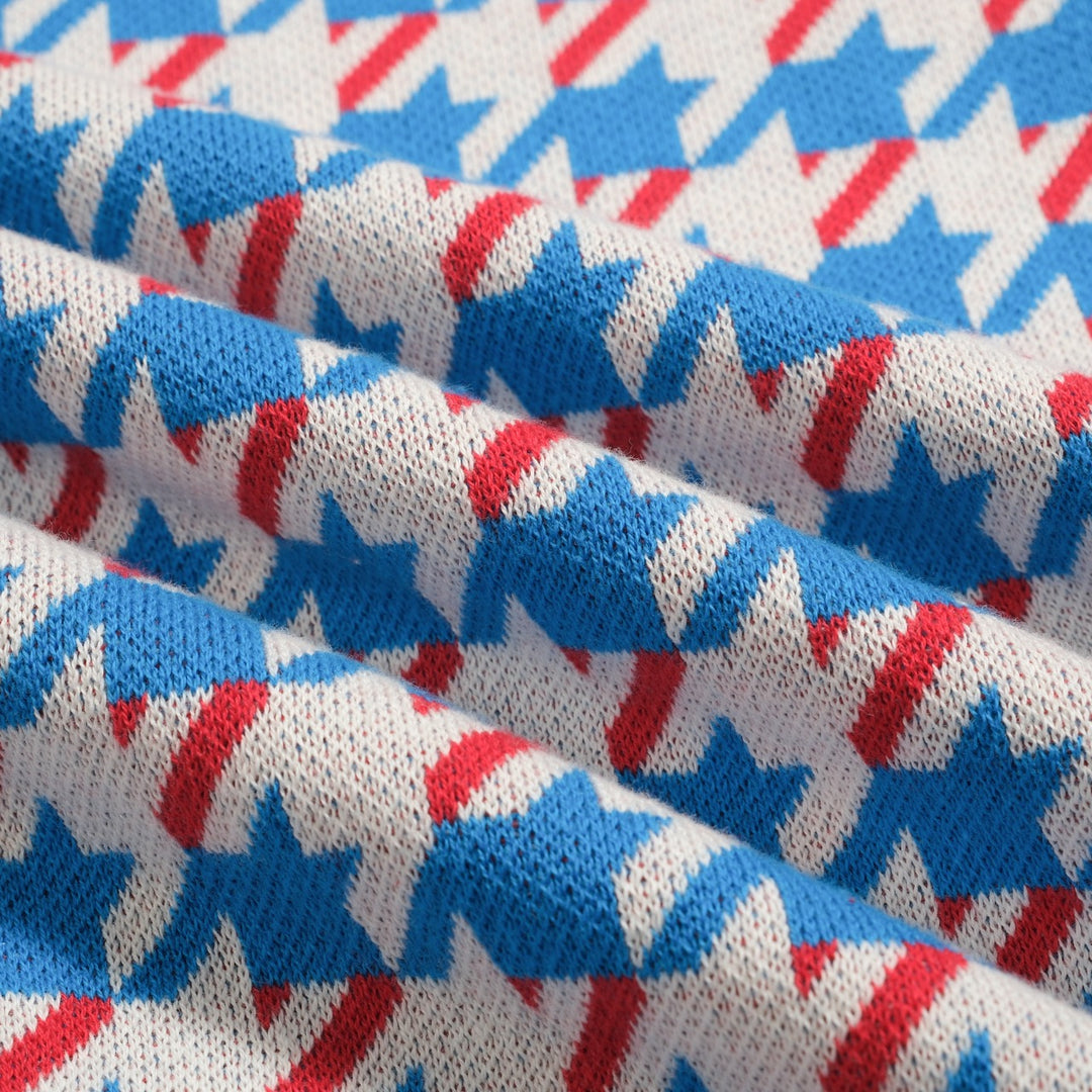 Tricot vintage à manches bouffantes pour femmes, pince à oiseaux