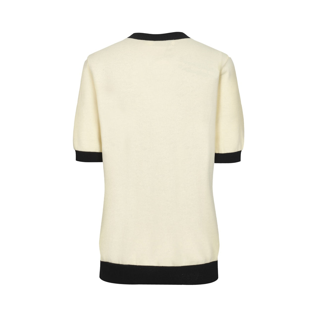 Cardigan da donna in maglia cinque maniche art bianco albicocca