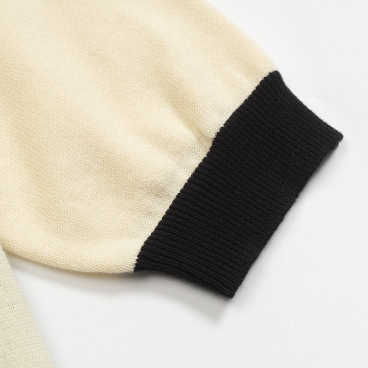 Cardigan da donna in maglia cinque maniche art bianco albicocca