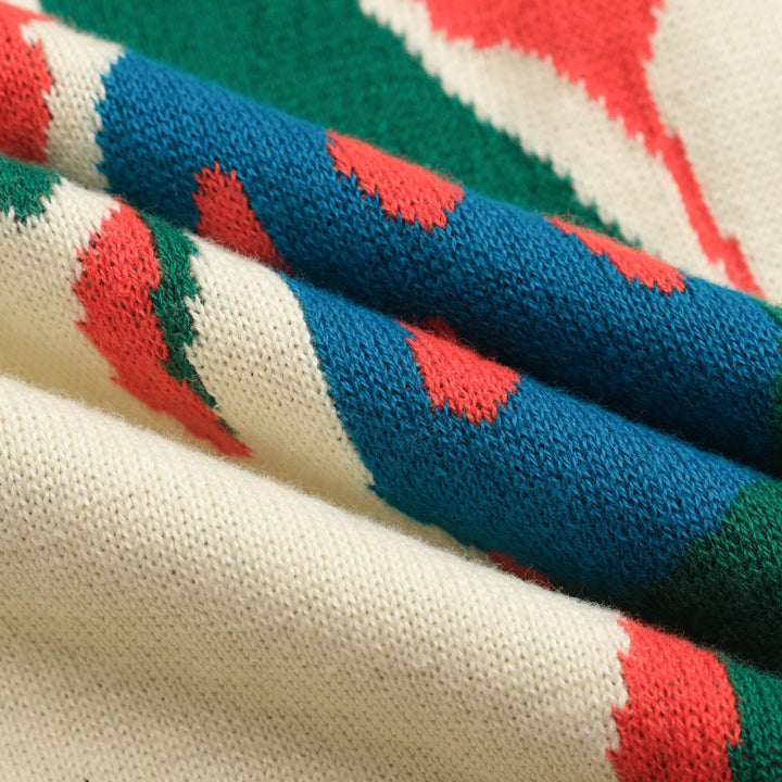 Cardigan da donna in maglia cinque maniche art bianco albicocca