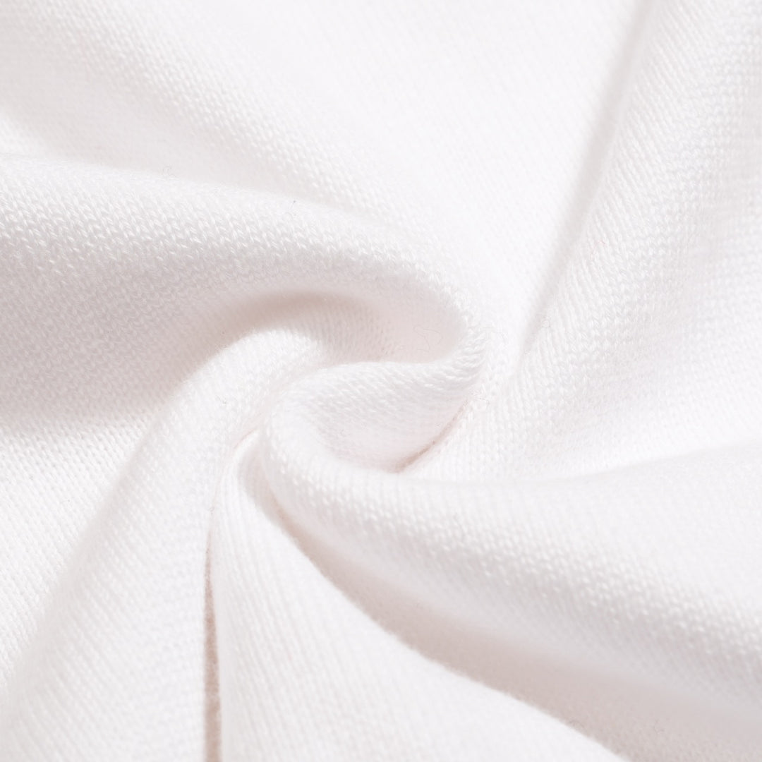 Polo de punto con manga abullonada y diseño de rayas color albaricoque blanco para mujer