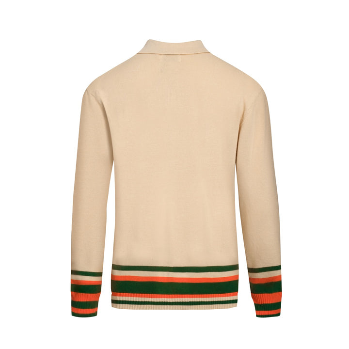 Cárdigan de hombre en jacquard con diseño de pato albaricoque