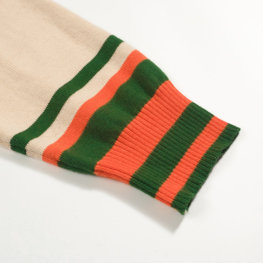 Cárdigan de hombre en jacquard con diseño de pato albaricoque