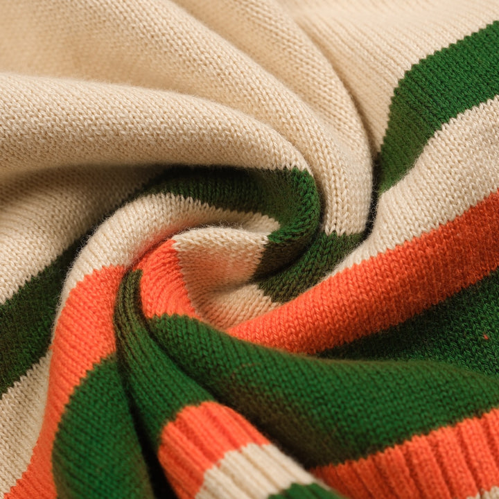 Cárdigan de hombre en jacquard con diseño de pato albaricoque