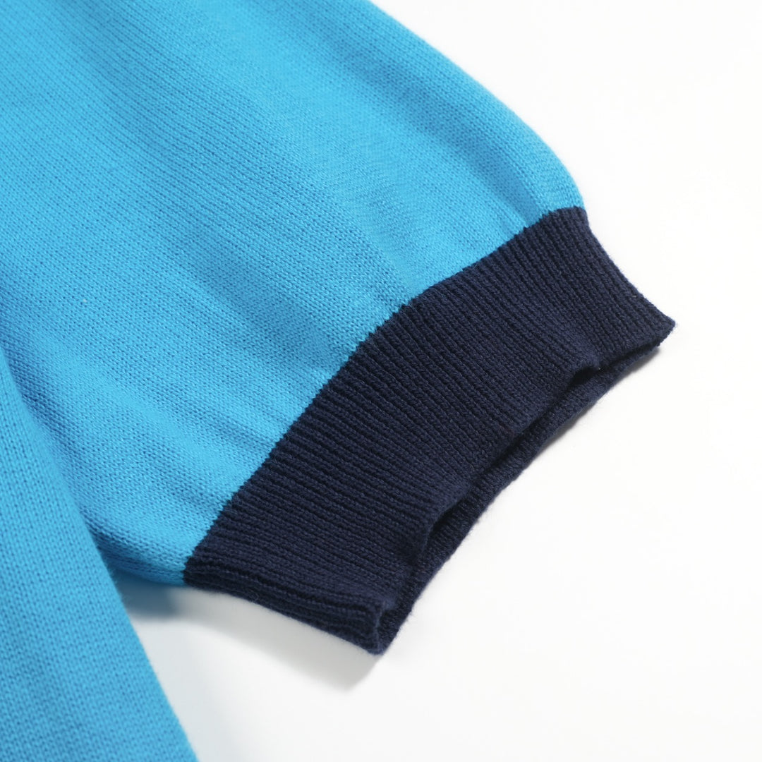 Men's blue Swallow vintage jacquard knit T-shirt