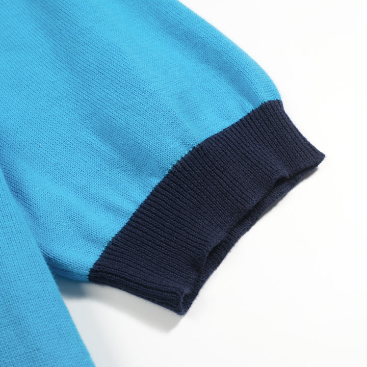 Men's blue Swallow vintage jacquard knit T-shirt