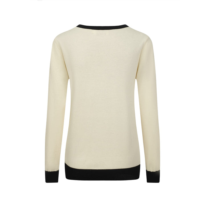 Women's vintage white peacock jacquard knitwear