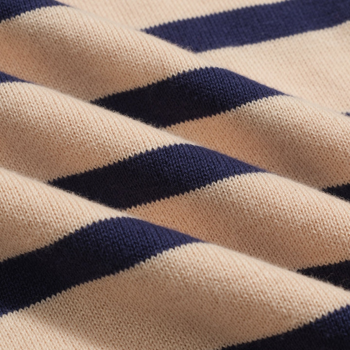 Women's striped vintage embroidered cat knitwear