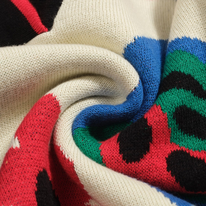 Polo de mujer con cuello de pico en punto jacquard art color albaricoque