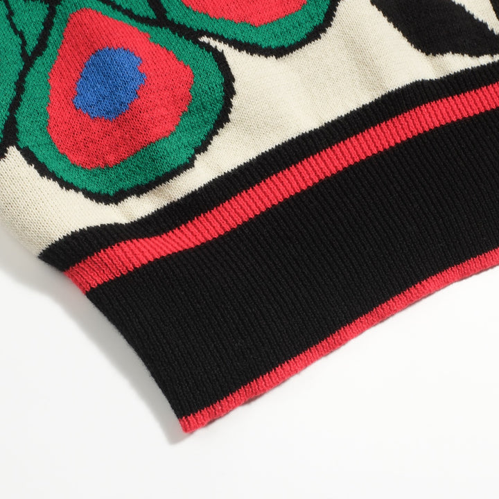 Polo de mujer con cuello de pico en punto jacquard art color albaricoque