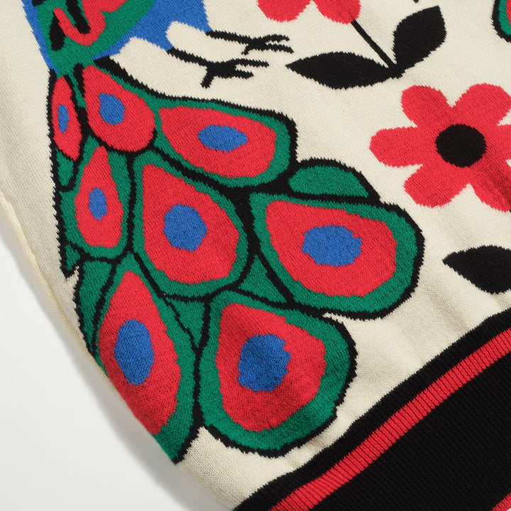 Polo de mujer con cuello de pico en punto jacquard art color albaricoque