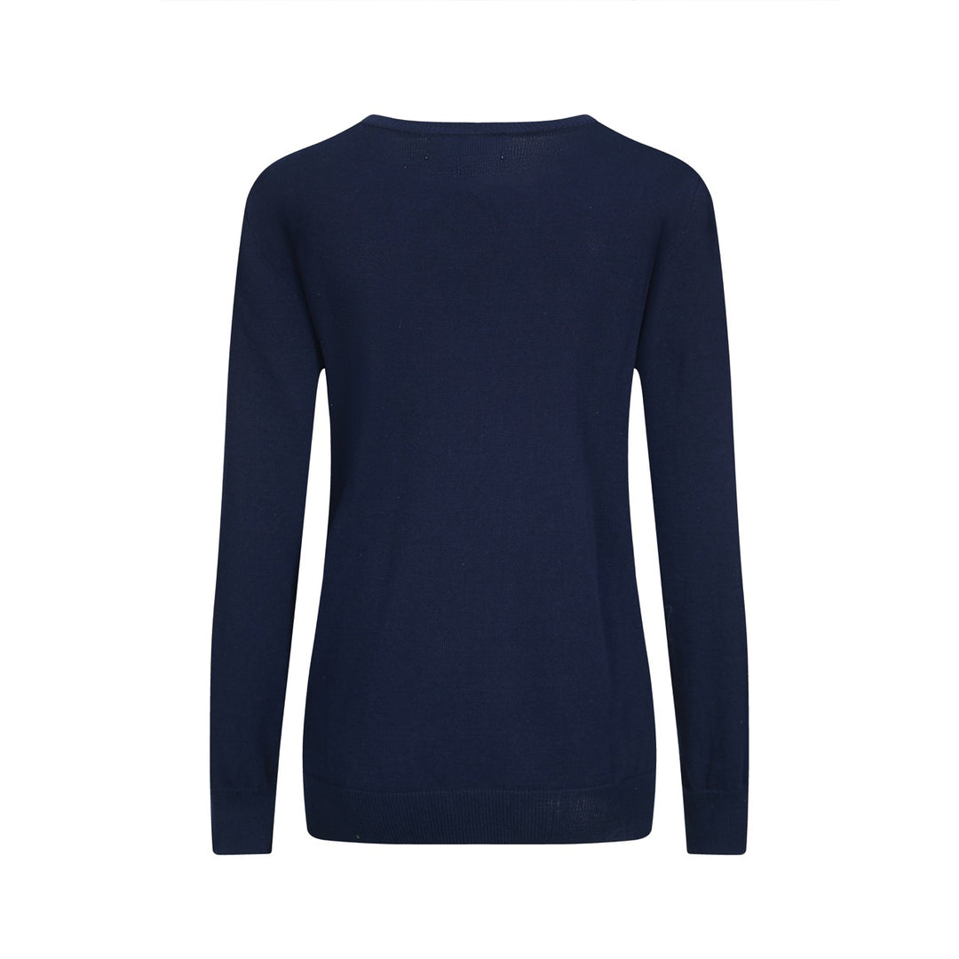 Mörkblå stickade plagg i jacquard för kvinnor