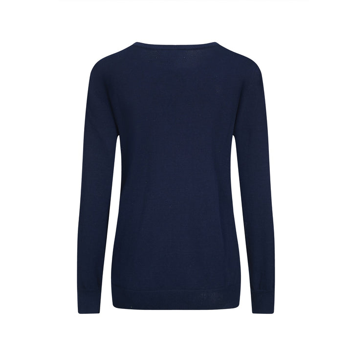 Mörkblå stickade plagg i jacquard för kvinnor