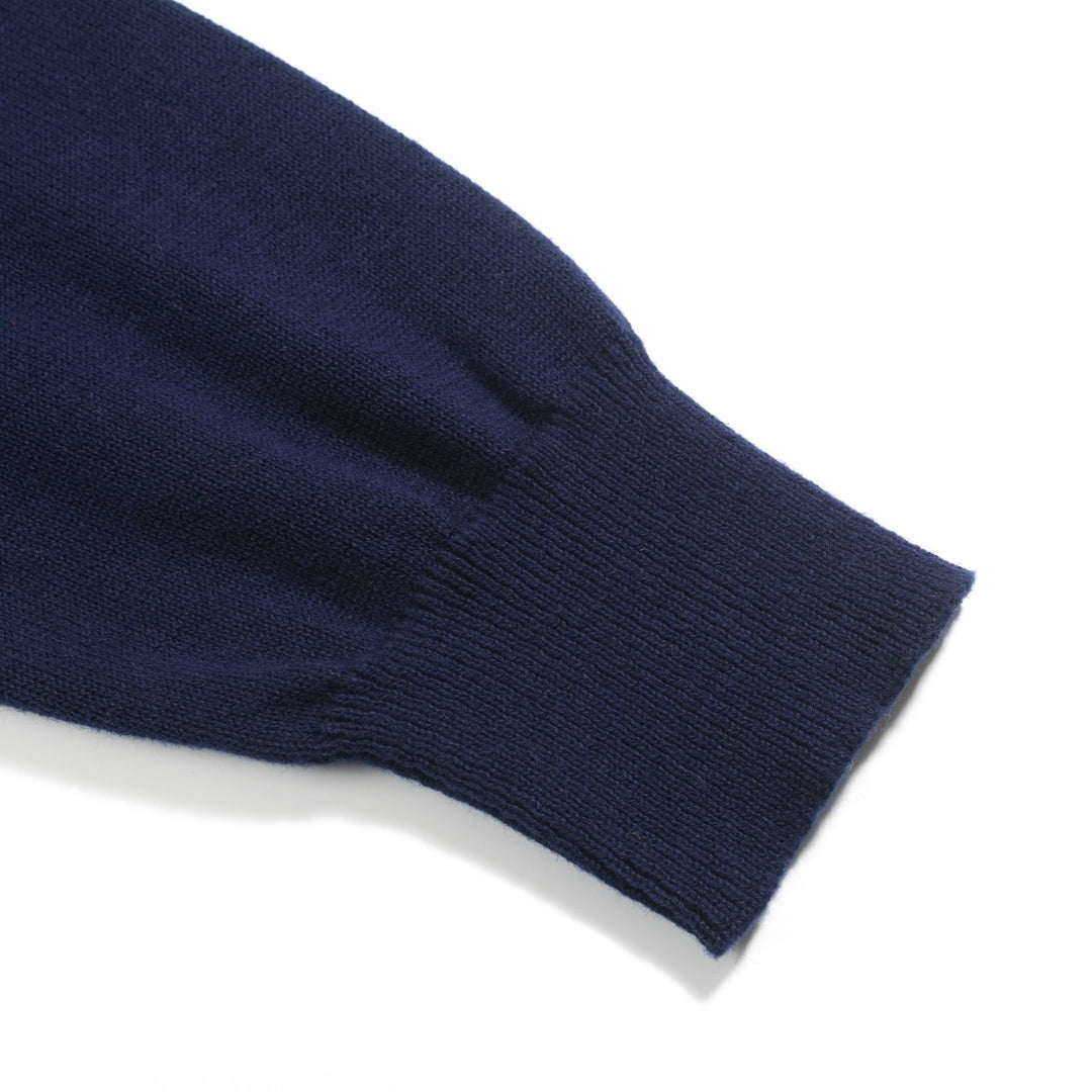 Mörkblå stickade plagg i jacquard för kvinnor