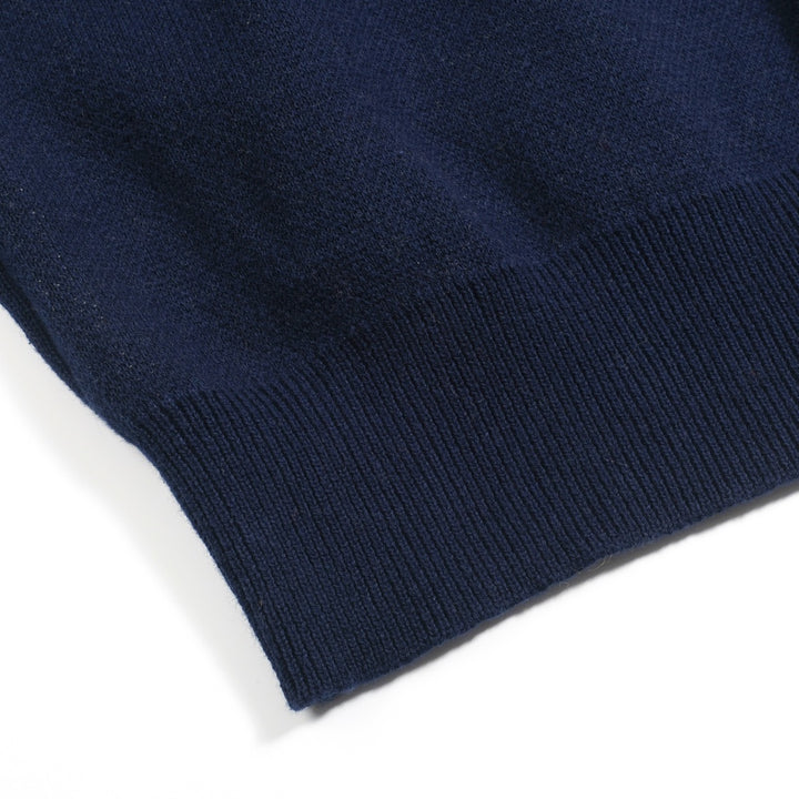 Mörkblå stickade plagg i jacquard för kvinnor