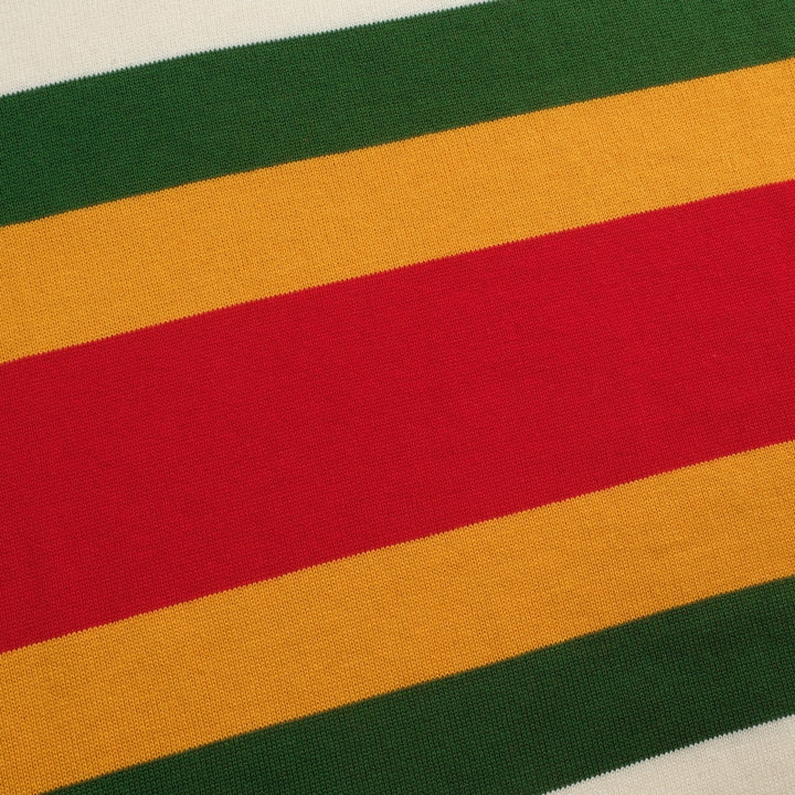 Men's white vintage aesthetic striped casual knitwear